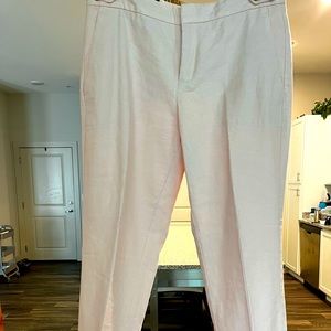 Size 4, Banana Republic, light pink, linen, Avery, ankle length trouser